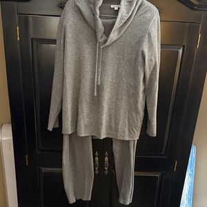 Chico's Heather Gray Knit Hoodie Set
